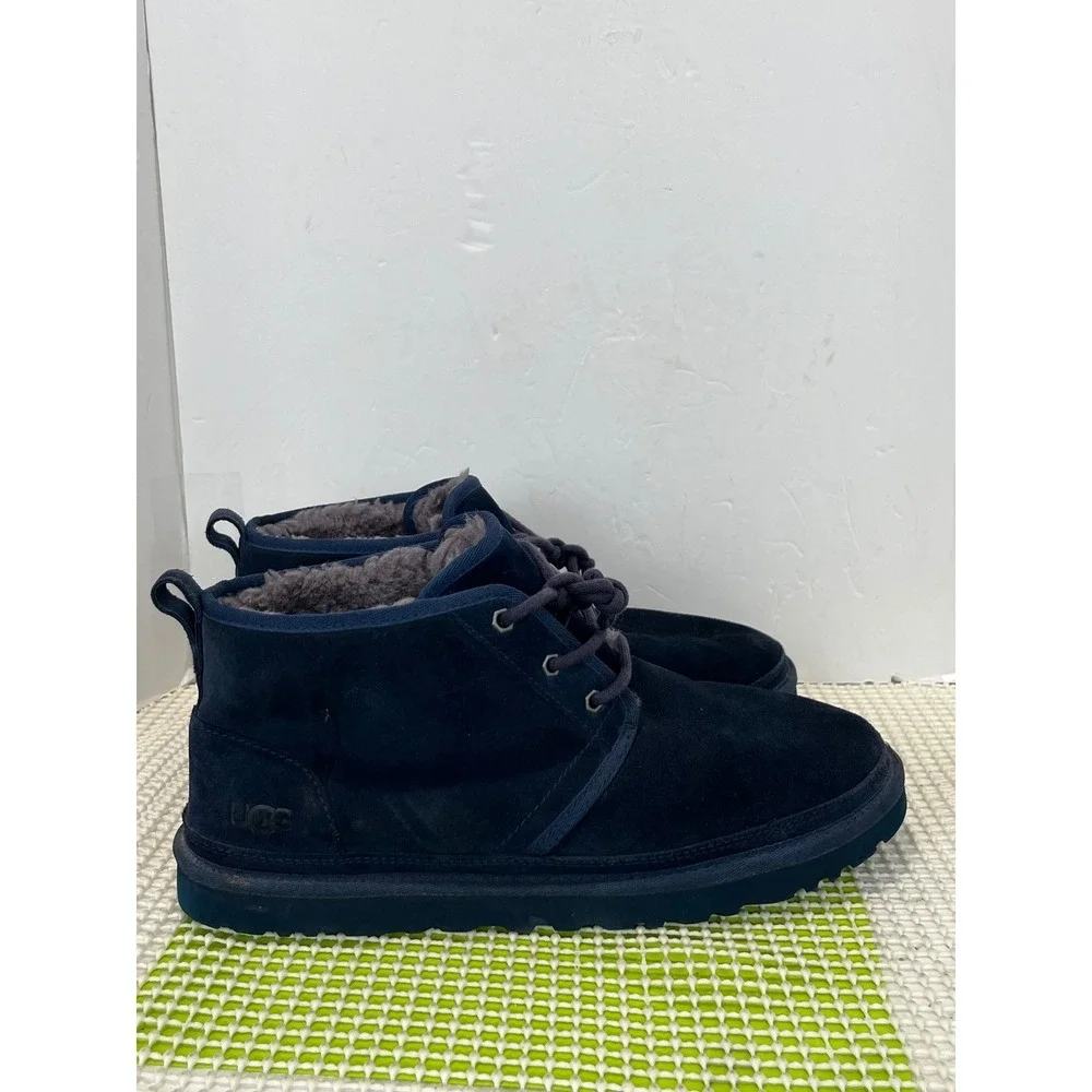 UGG Neumel Chukka Lace Up Boots Men's 12 Navy Blue Suede 3236
